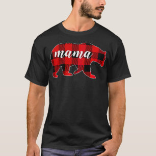 T-shirt Femme Buffalo Plaid Mama Ours Maman Cadeaux Noël