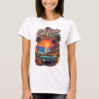 T-Shirt Femme Californie Côte Sunset