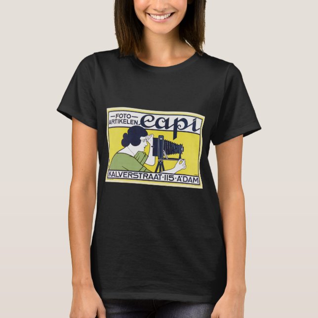 T-shirt Femme caméra, photographe, Van Caspel (Devant)