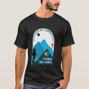 T-shirt Femme Camino Del Norte marchant Santiago voie du N
