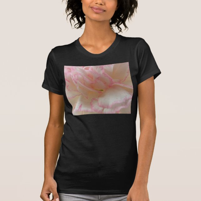 T-shirt femme carnation rose et blanc (Devant)