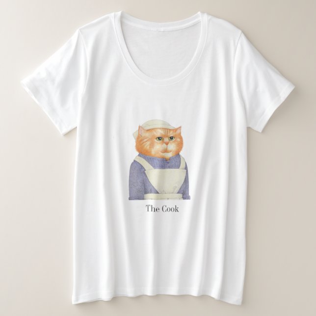 T-shirt femme CAT plus taille CUISINE (Design devant)