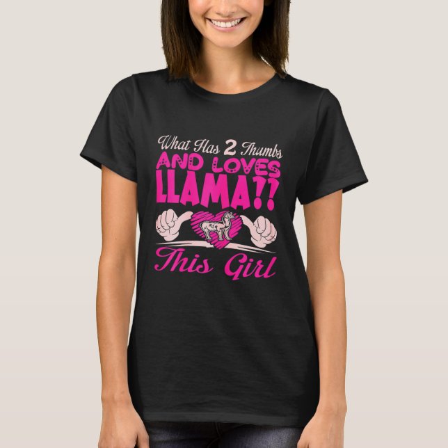 T-shirt Femme Ce Qui A 2 Pouces Et Aime Llama Cette Fille (Devant)