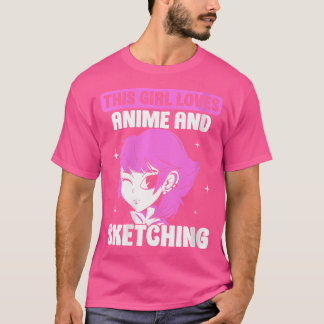 T-shirt Femme Cette Fille Aime Anime Et Sketching Lover S