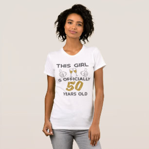 T-shirt Femme Cette Fille Officiellement 50 Ans 50ème Anni