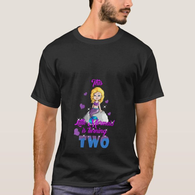T-shirt Femme Cette Petite Sirène A Deux Ans (Devant)