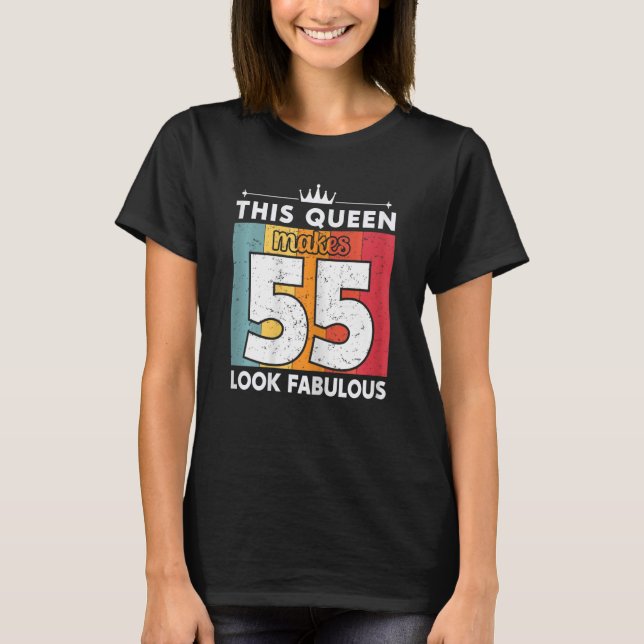 T-shirt Femme Cette Reine Fait 55 Fabuleux 55 Ans (Devant)