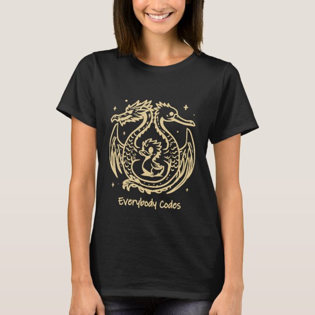 T-shirt femme chantée de canards et dragons (Devant)
