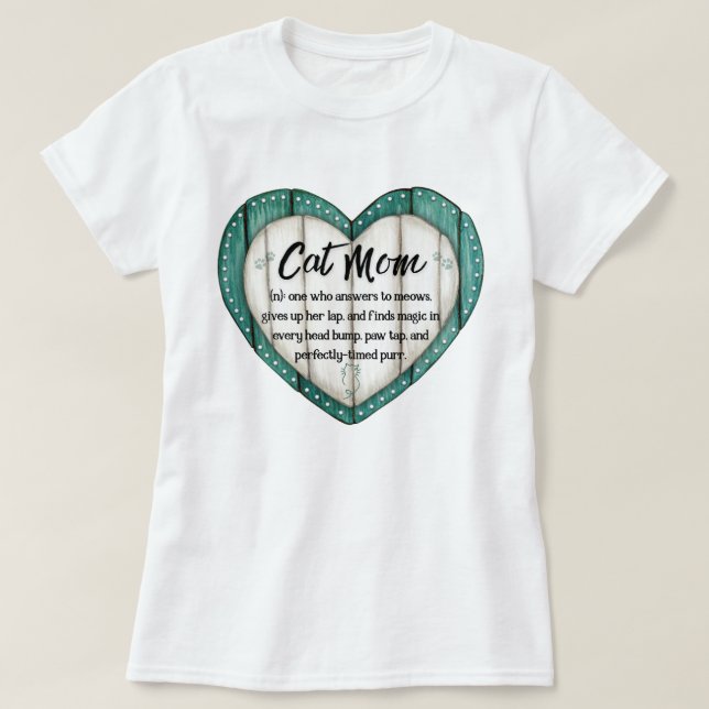 T-shirt Femme Chat Coeur Rustique (Design devant)