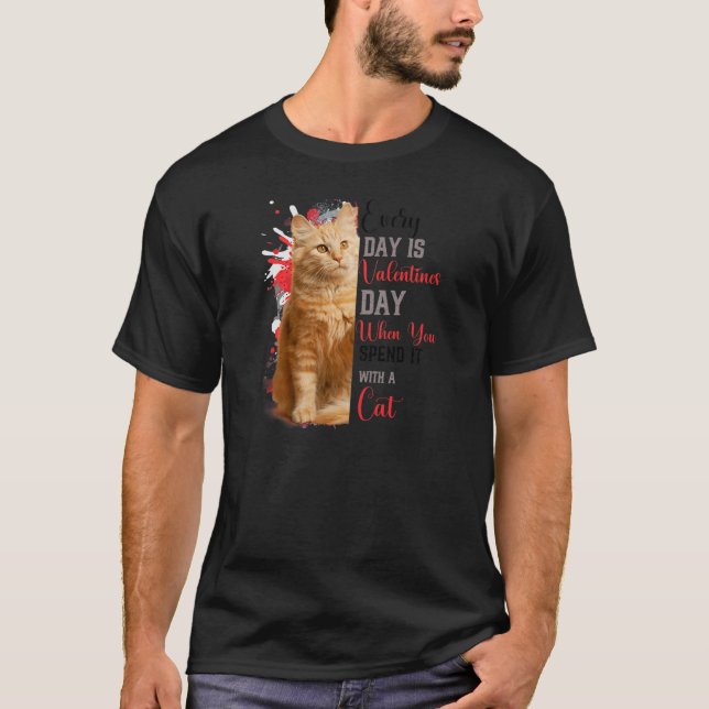 T-shirt Femme Chat Mère Valentines Fête Chat Maman Maman M (Devant)