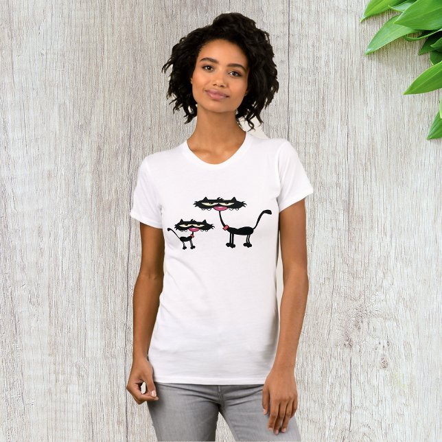 T-shirt femme chats noirs maigres (Créateur téléchargé)