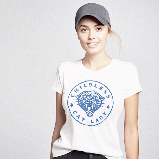 T-shirt Femme chatte sans enfant brave Fière indépendante (Childless Cat Lady Brave Proud Independent T-Shirt)