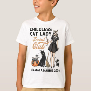 T-shirt Femme chatte sans enfants Voter Halloween sorcière
