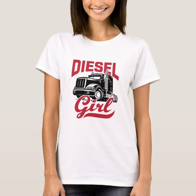 T-shirt Femme Chauffeuse Camionnette Camionnette Femme Die (Devant)