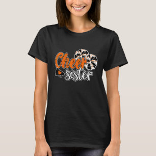 T-shirt Femme Cheer Soeur Pom Poms Orange Mascot Couleurs
