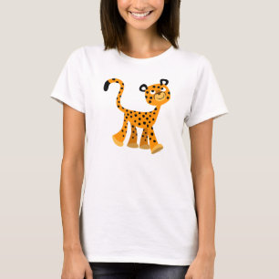 T-shirt Femme Cheetah Cartoon Insouciant