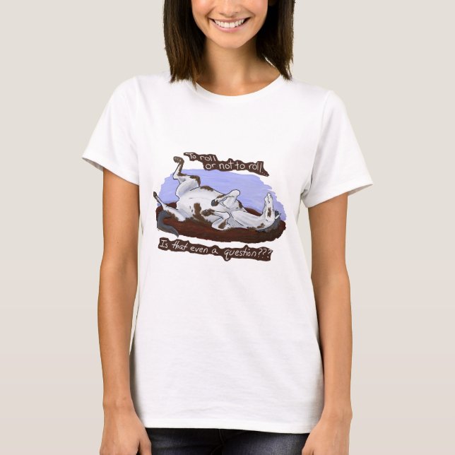 T-shirt Femme Cheval Blanc Gris Rolling Funny (Devant)