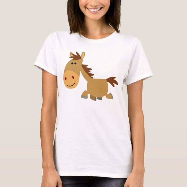 T-shirt femme Cheval Cartoon Doux (Devant)