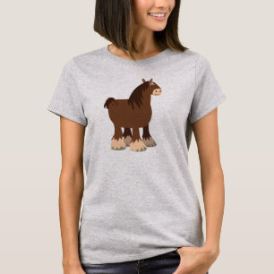 T-shirt femme Cheval de Shire, joli et calme
