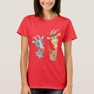 T-shirt femme chèvre deux jolies jolies caricature
