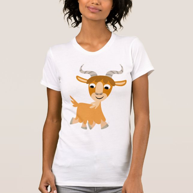 T-shirt Femme chèvre en caricature mignonne Trotti (Devant)