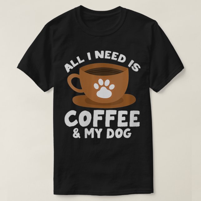 T-shirt Femme Chien Café Empreinte de patte Design Tout Ce (Design devant)