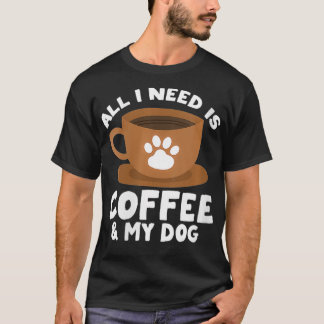 T-shirt Femme Chien Café Empreinte de patte Design Tout Ce