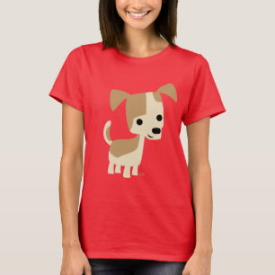T-shirt Femme Chien de Cartoon Curte Inquistive