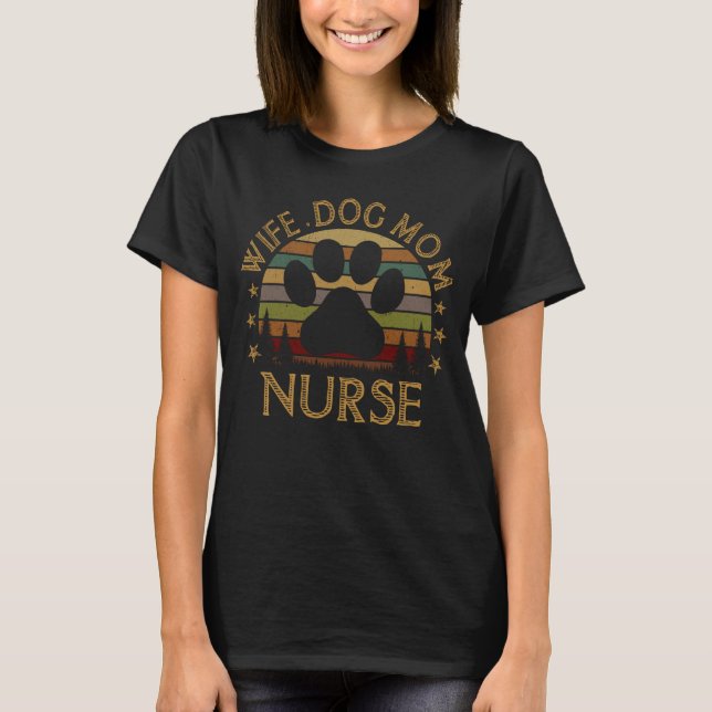 T-shirt Femme Chien Maman Infirmière Drôle Chien Amoureux  (Devant)