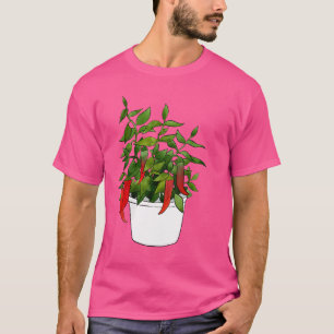 T-shirt Femme Chili Poivre Plante Peppers Chili Fruit Roug