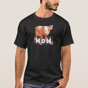 T-shirt Femme Cochon Maman mignonne Jeune Cochon Motif