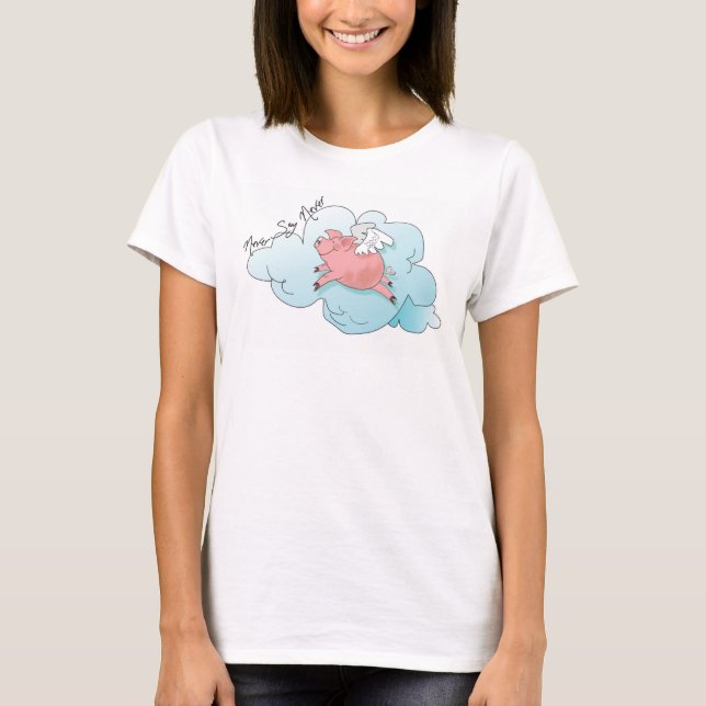 T-shirt femme cochon volant (Devant)