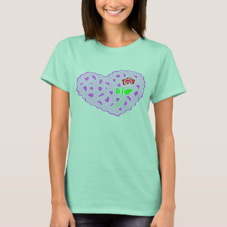 T-shirt femme coeur/Rose