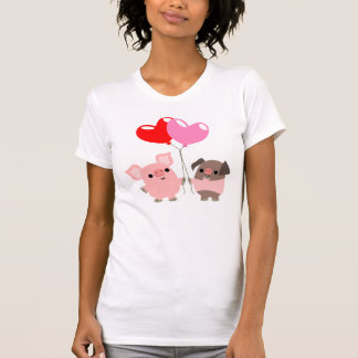 T-shirt Femme Coeurs en Tangled (Coeurs en Cartoon