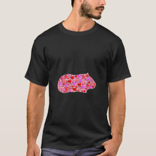 T-shirt Femme Coeurs mignons Guinée Cochon Drôle Animaux V