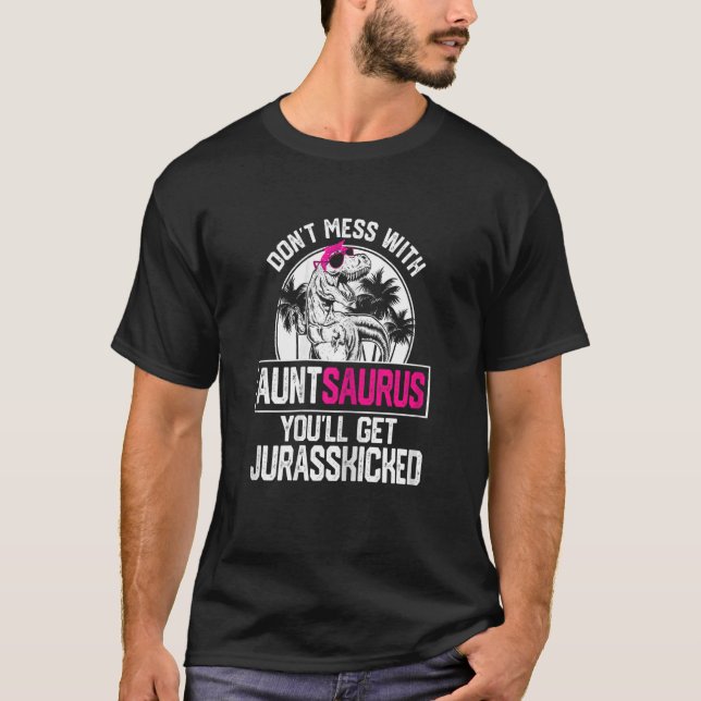 T-shirt Femme Cool Auntsaurus Dinosaur Rex Mère mignonne (Devant)