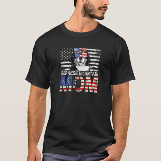 T-shirt Femme Cool Bernese Mountain Mom USA Drapeau Patrio