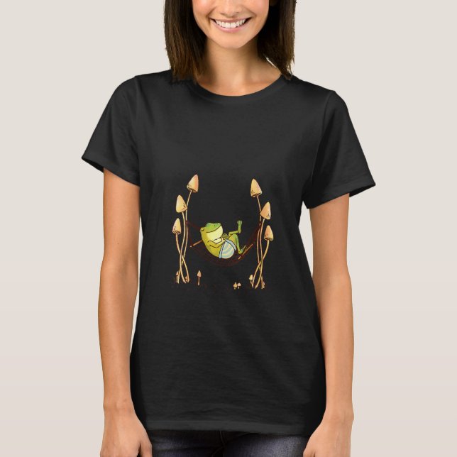 T-shirt Femme Cool Frog Chilling Dans Un Hamac (Devant)