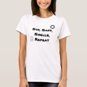 T-Shirt Femme Coquillages « Soleil, Sable, Coquill