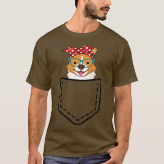 T-shirt Femme Corgi Maman Corgi Dans Pocket Corgi Mama Cad