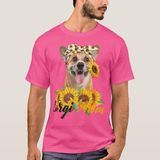 T-shirt Femme Corgi maman tournesol été chien maman maman 