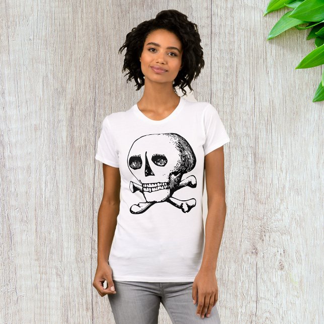 T-shirt Femme Crâne Et Os (Créateur téléchargé)
