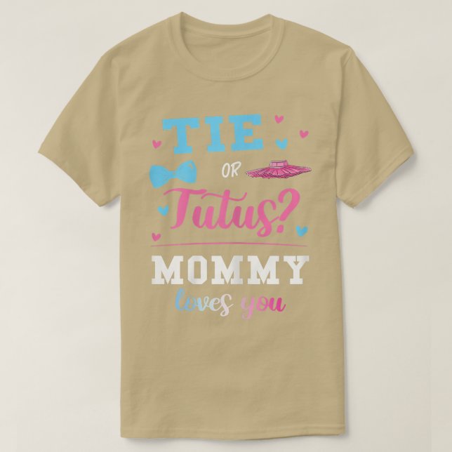 T-shirt Femme Cravate ou Tutus Mommy Genre Révéler rose ou (Design devant)