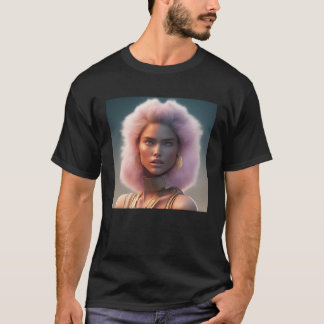 T-shirt Femme Crinière de Lion Rose Roi Fantastique Nature
