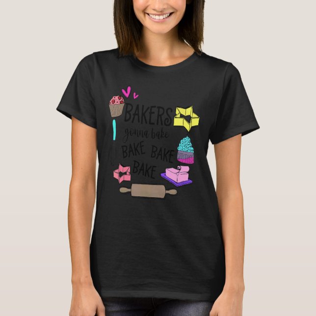 T-shirt Femme Cuisinière Baker Hobby Food Cakes Cupcake (Devant)