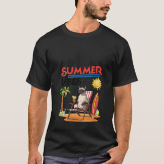 T-shirt Femme Cuite Chat Avec Surfboards De Jus De Fruit À
