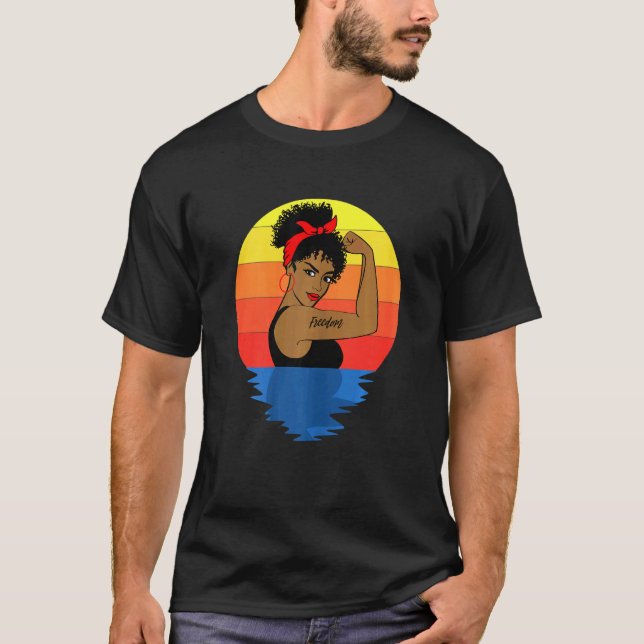 T-shirt Femme Curly Black Queen Afro afro-américaine (Devant)