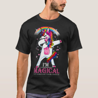 T-shirt Femme Dabbing Je Suis Magique Arc-En-Ciel Unicorne