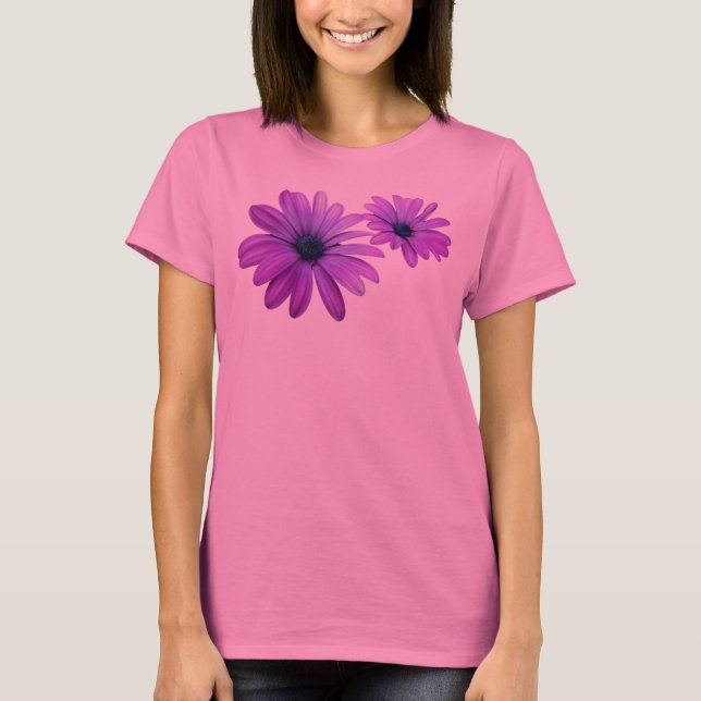 T-shirt Femme Daisy Fleur pourpre Plus Taille Chem (Devant)