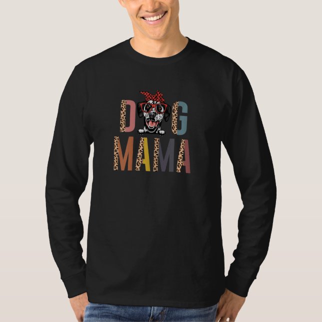 T-shirt Femme Dalmatienne Mama Empreinte de léopard Chien  (Devant)